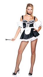 Sexy French maid costume(8048-LEBlack^White)